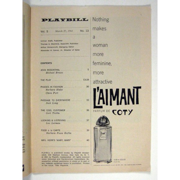 New York City Ballet Playbill Spring Season March 1961 City Center Diverimento - Picture 2 of 7